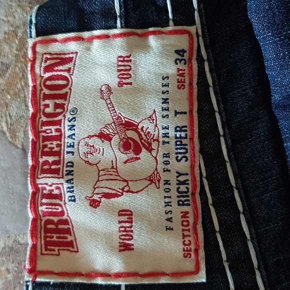 Vintage true religion jeans size 34 BILLY SUPER T blue - Picture 3 of 4